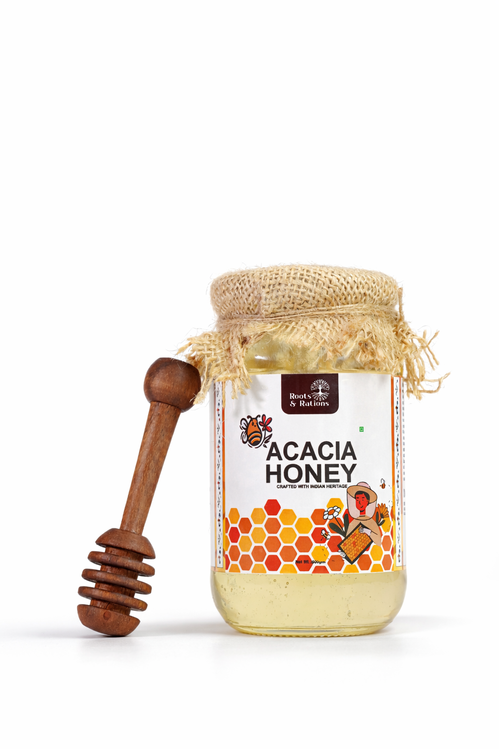Roots & Rations Wild Acacia Honey – No Added Sugar, 500 ml